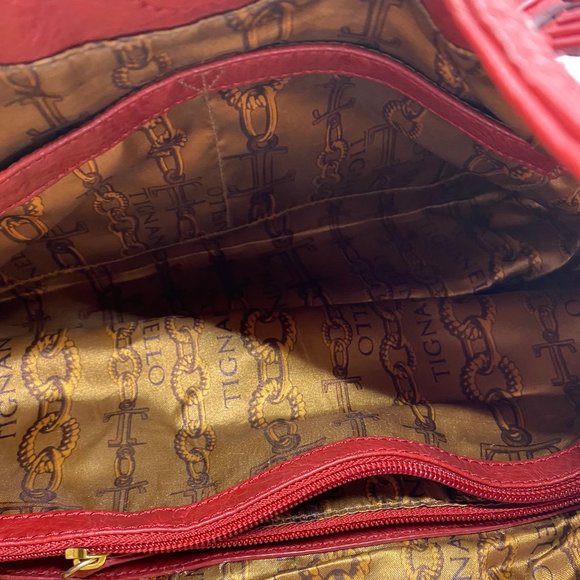 TIGNANELLO Red Leather Shoulder Bag - Picture 7 of 8